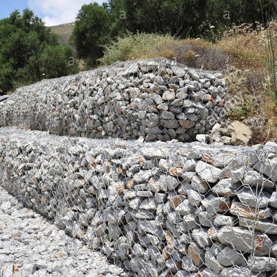 Casella di gabion con rivestimento in PVC di galfan rivestito in lega 2*1*1M Dimensione personalizzata