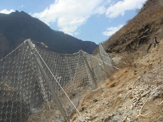 Galvanizzato 4mm filo 10*5m reticolato rotondo Rockfall Barrier Net