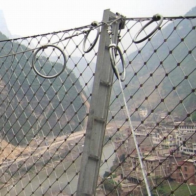 Galvanizzato 4mm filo 10*5m reticolato rotondo Rockfall Barrier Net
